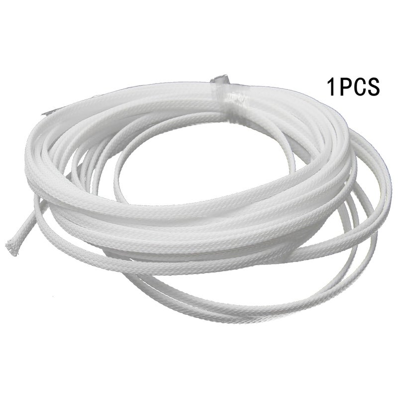 Othmro 16.4ft Length PET Flexible Expandable Braided Cable Sleeves 0.15inch Width Wire Loom Sleeving and Organizers Flexible Wire Mesh Sleeves for TV Audio PC Cords from Pets Chewing White - Image 5